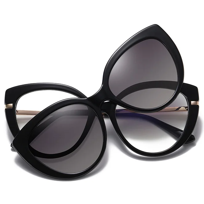 

Qmoon Magnetic Sunglasses Clip-on Metal Eyewear Glasses Anti Blue Light Stylish Frame Eyewear Polarized Sunglasses