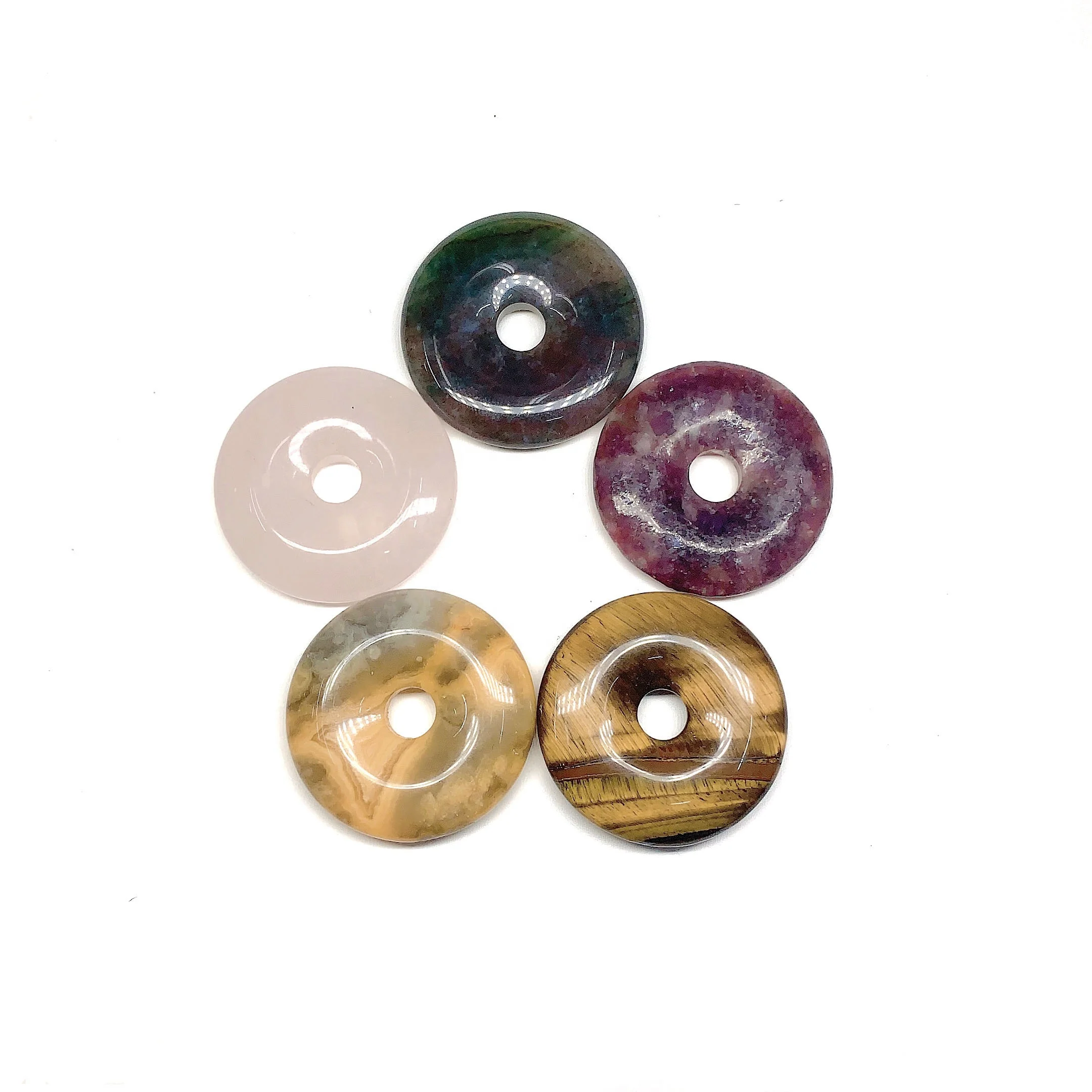 

Wholesale High Quality 30mm Donut Pendant Natural Crazy Agate Gemstone Donut, 100% natural color
