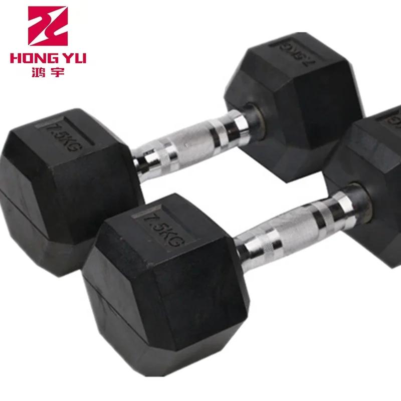 

Worth Buying Custom Size Cast Iron Rubber Coated Solid Weights Fitness Fixed 10Kg Dumbbell Hex Set Rubber