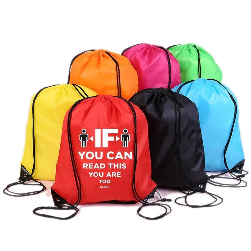 

Promotional Bag 210D Polyester Sublimation Printing Drawstring Backpack with logo, Customized color