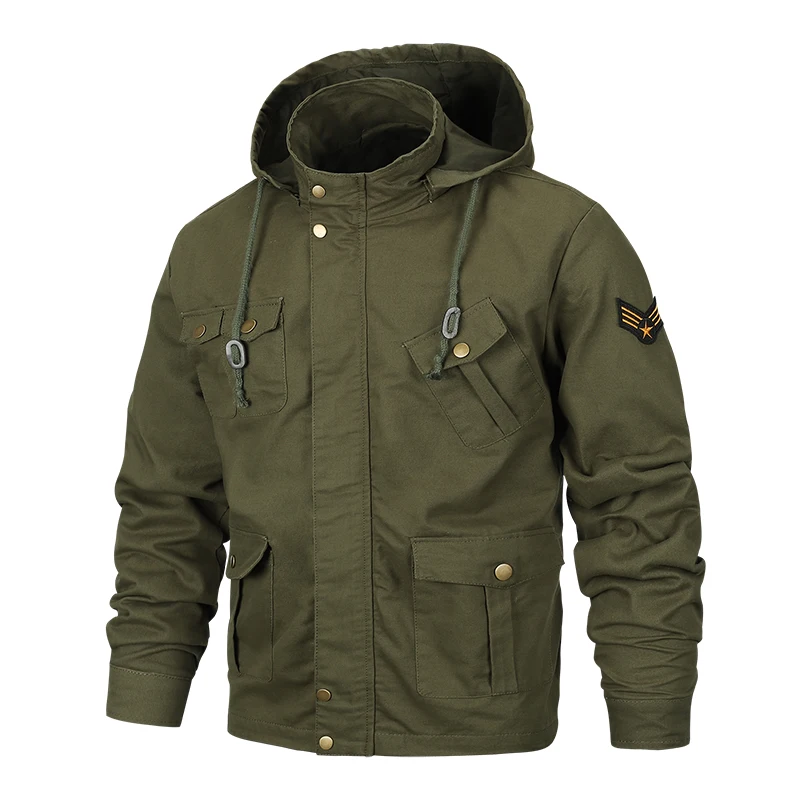 

whole sale men windproof bomber jacket winter warm mens jackets, Army green/black