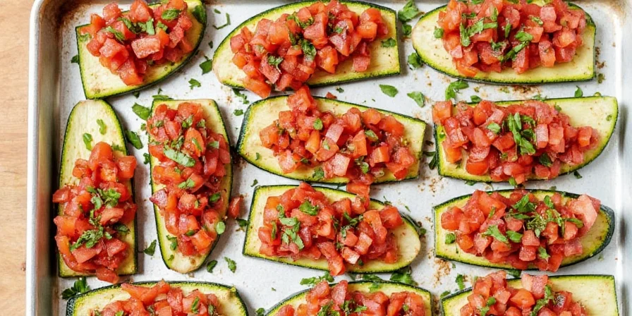 Fresh zucchini slices ready for roasting