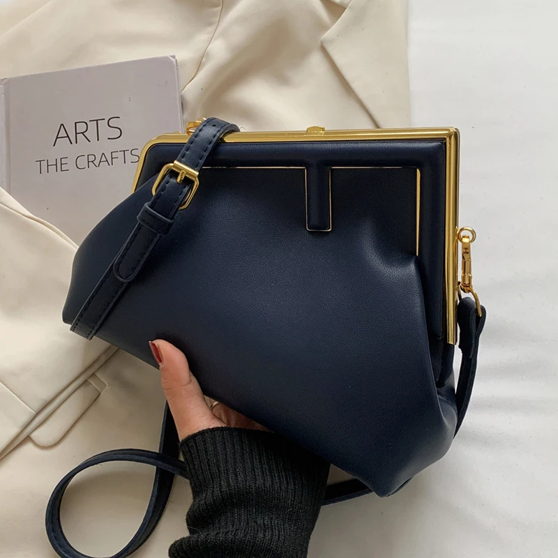 

2022 Hot Selling Small Shoulder Bag PU Leather Clamp Clutch Purses and Handbags Luxury Women