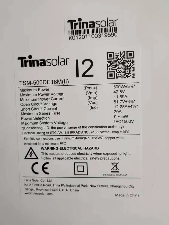 Panel Solar Mono cristalino 500W Trina Solar Vertex