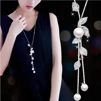 

Fashion Tassel Long Sweater Necklaces Pearl for Women