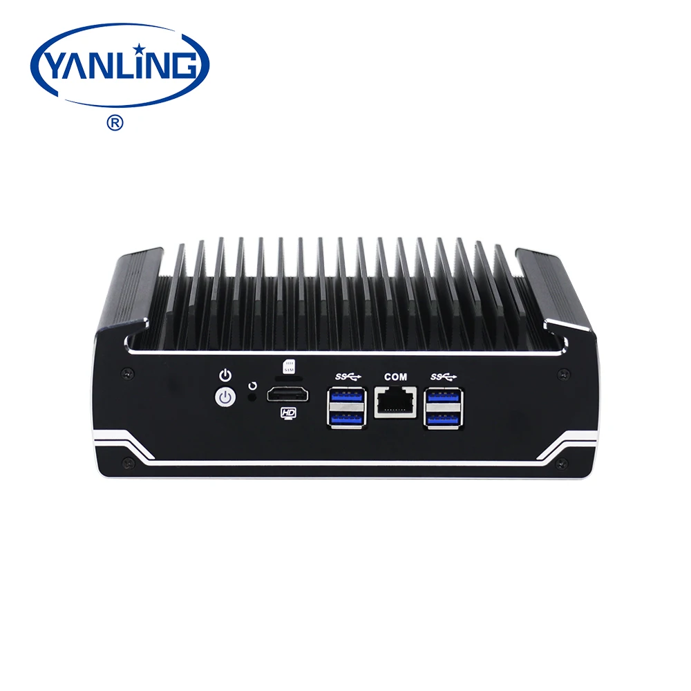 

barebone fanless firewall mini pc 8 Gen core i7 8550U with 2 *DDR4 4*USB 3.0 6*Gigabit Lan Support VPN server router