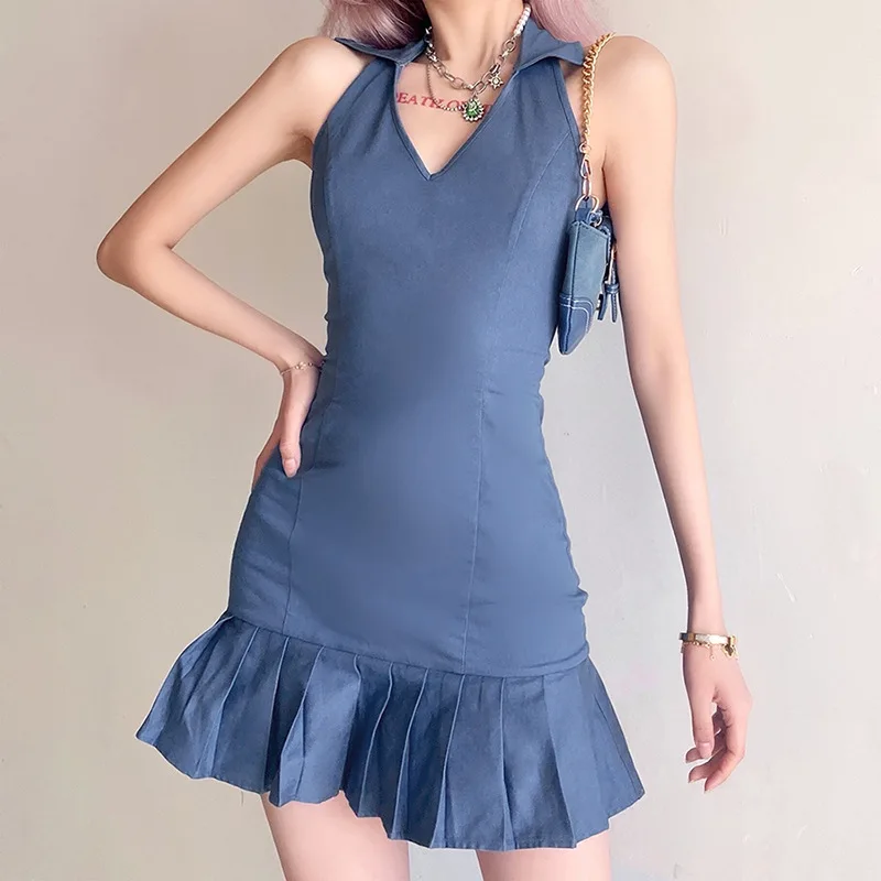 

2021 woman's clothing fashion women's new slim Ruffle sexy V-neck dress bodycon dress women, Customized color