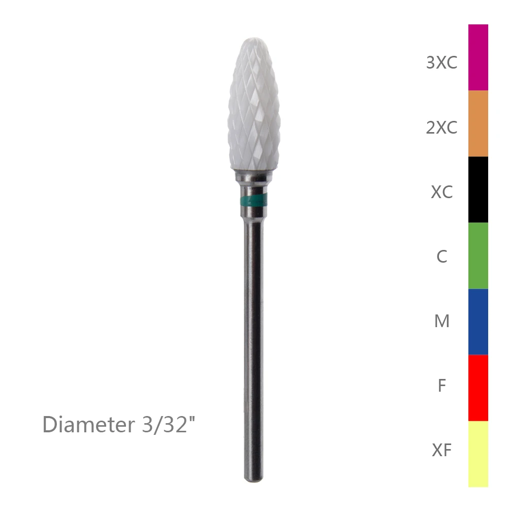 

light flame ceramic burs podiatry foot callus ceramic nail drill bits, White,black,blue,pink