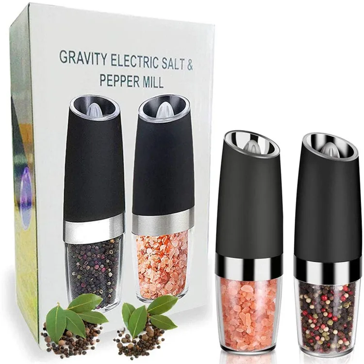 

Automatic Salt and Pepper Grinder Electric Salt Grinder Electrical Salt Pepper Grinder Kitchen Tool Automatic Hand Peppers M, Black