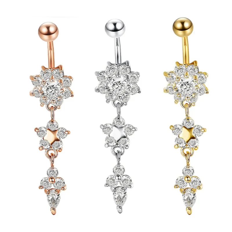 

Wholesale High Polished Summer Stainless Steel Zircon Belly Button Body Piercing Display Jewelry