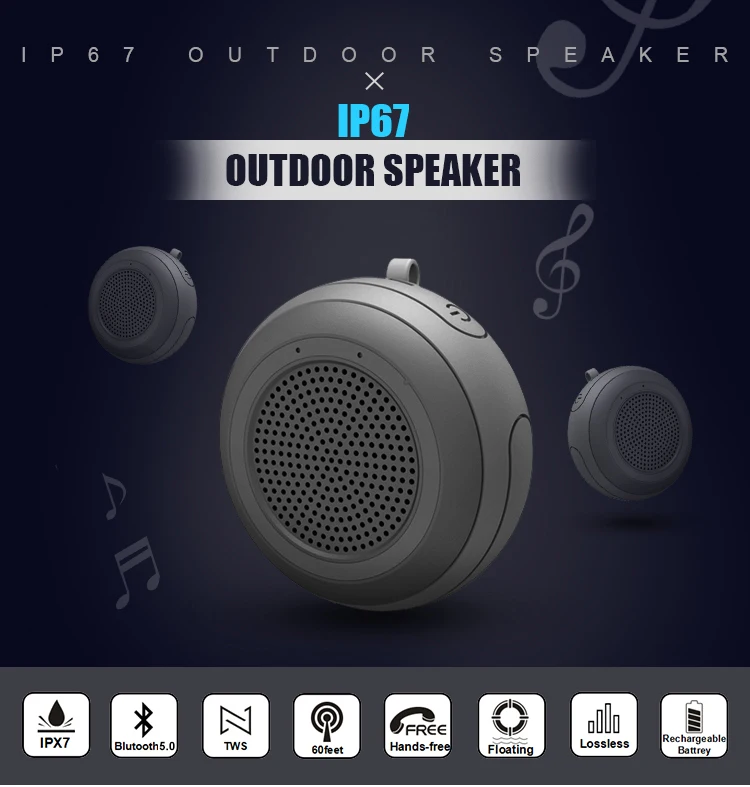 Amazon Hot Sell Fashion Super Bass Stereo sound Mini IPX7 Waterproof bluetooth Speaker - ANKUX.COM