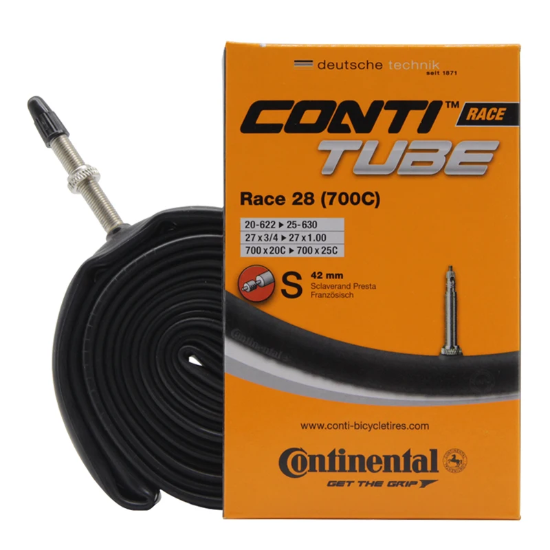 

Continental Road Bike Inner Tube For Tyre Bicycle Clincher Race 28 FV 700*23C*25C 42mm 60mm 80mm French Valve Sclavera, Black