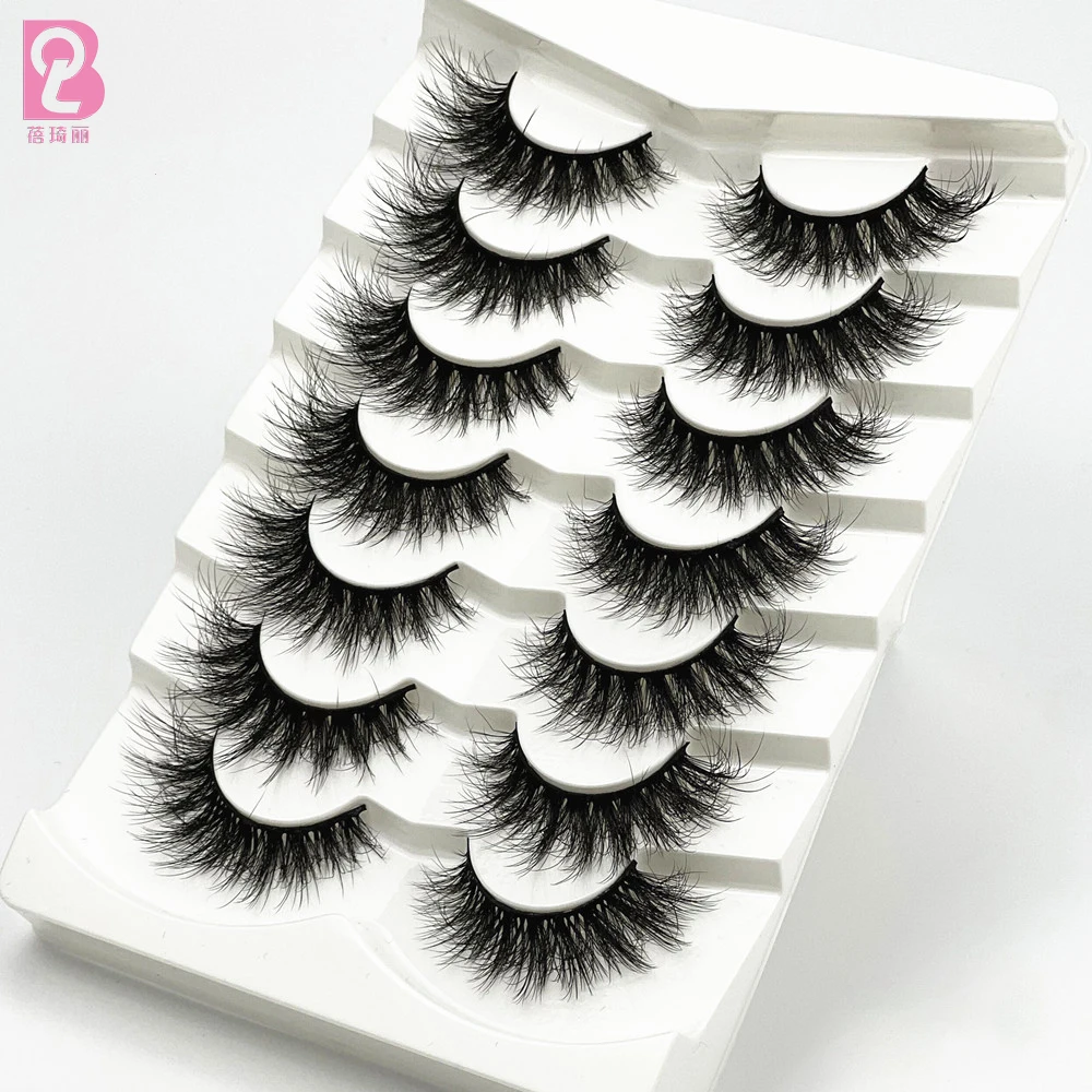 

Beiqili Fluffy D Curl Russian Strip False Eyelash Extension Mink 3d 25mm Eyelashes Wholesale Private Label Fluffy 25 Mm Mink Fur