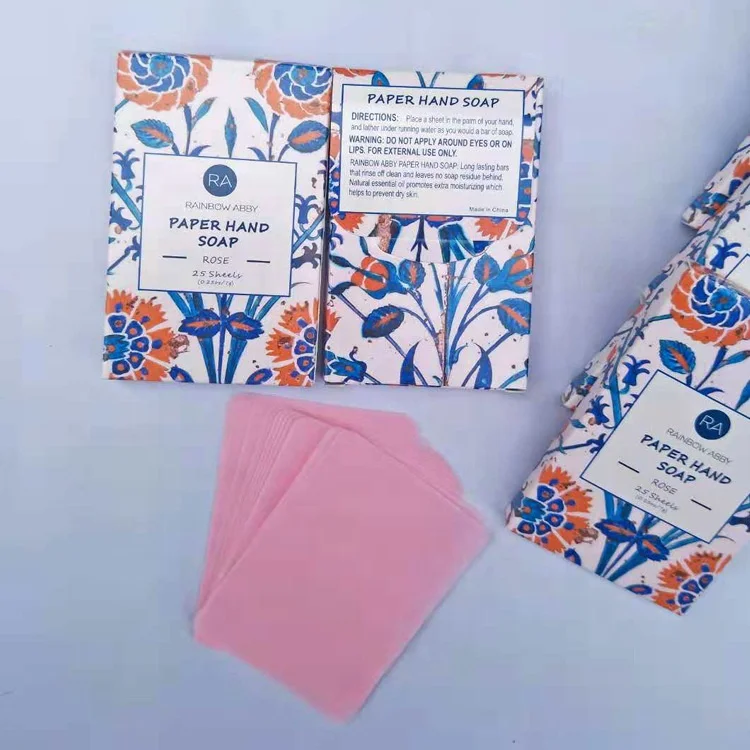 
Wholesale Outdoor Travel Toiletry Washing Cleaning Soap Sheets Disposable Portable Scented Paper Hand Soap 