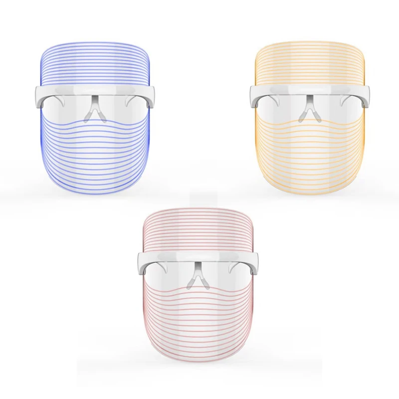 

Free sample Colorful PDT led facial mask led face mask light therapy led face mask, White + customize