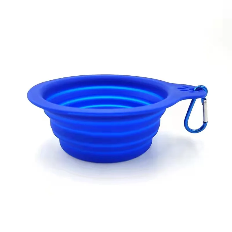 

Factory Direct Pet Silicone Bowl Telescopic Folding Portable Pet Food Bowl for Cats and Dogs, Blue,green