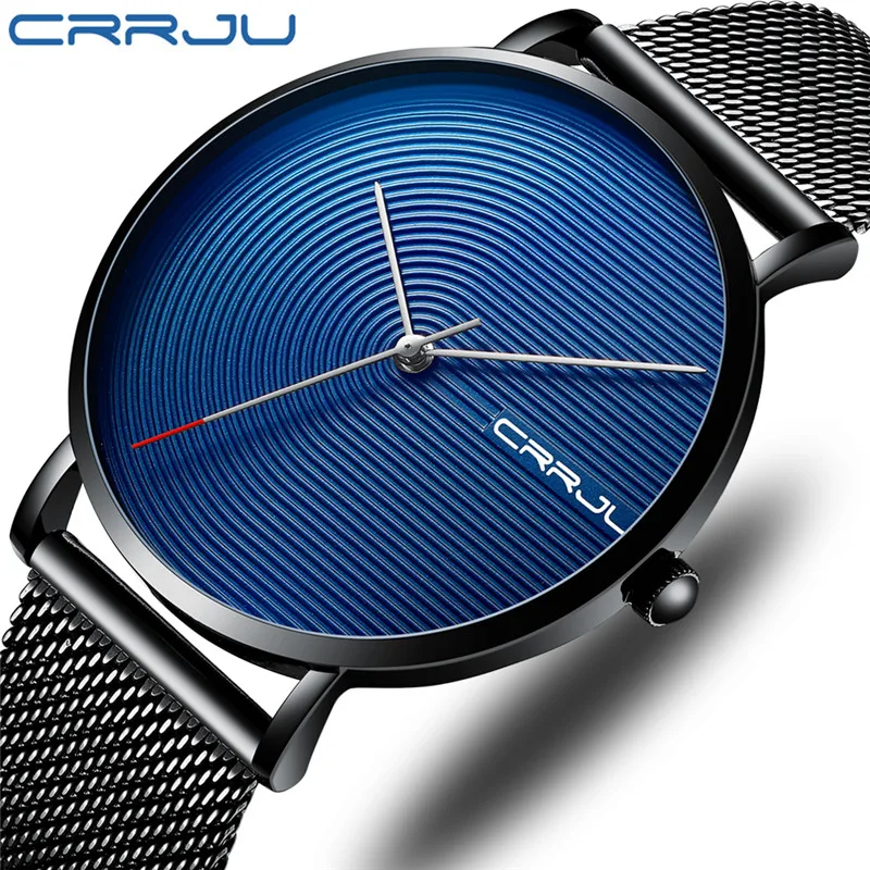 Watch for men 2020 new Fashion Casual Sport Men Wristwatch Minimalist Ultra-thin Mesh Strap Waterproof top Luxury Watch CRRJU