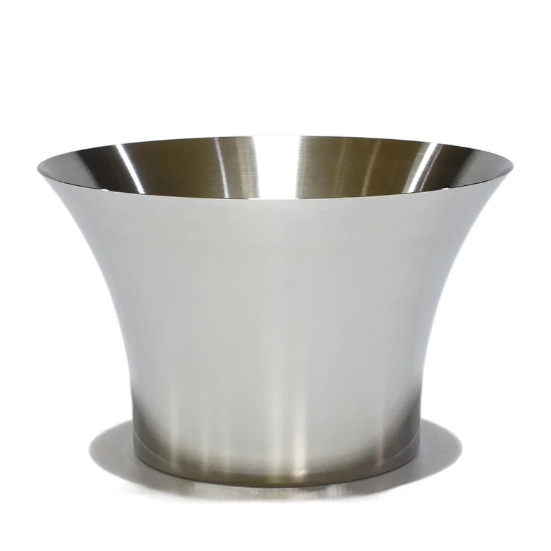 

Large thin waist stainless steel champagne bucket large capacity party gathering iced beer drink horn shape ice bucket