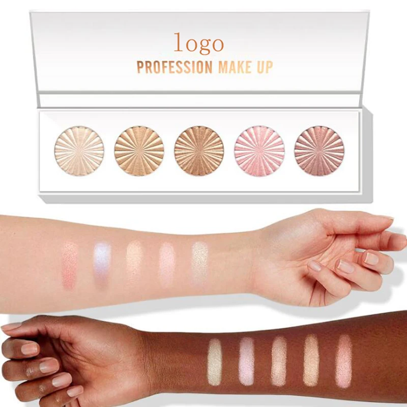 

Baked Highlighter Palette Bronzer Highlighting Glow Makeup Shimmer Highlight Illuminator Contour, Custom color