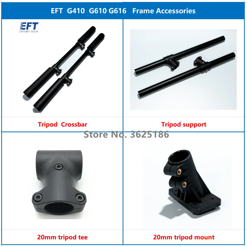 

EFT 20mm 340 350mm 460mm 600mm Fixed seat landing gear aluminum tube crossbar stay for G410 G610 G616 agricultural drone frame