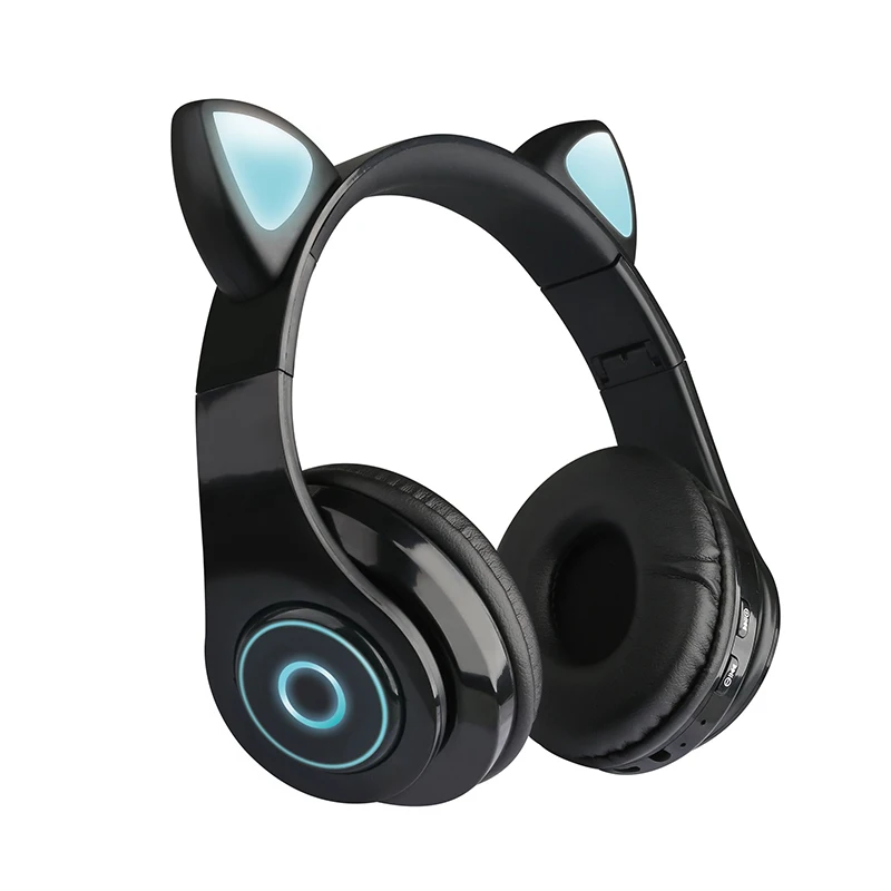 

Foldable Fashion Cute Cat Ear Girl Wireless Headphone Bluetooth 5.0 Gaming Headset With Microphone And LED Ligh, Pink, blue, yellow, red, white, black, purple