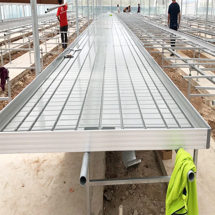 
Rolling greenhouse growing Ebb and flow benches 