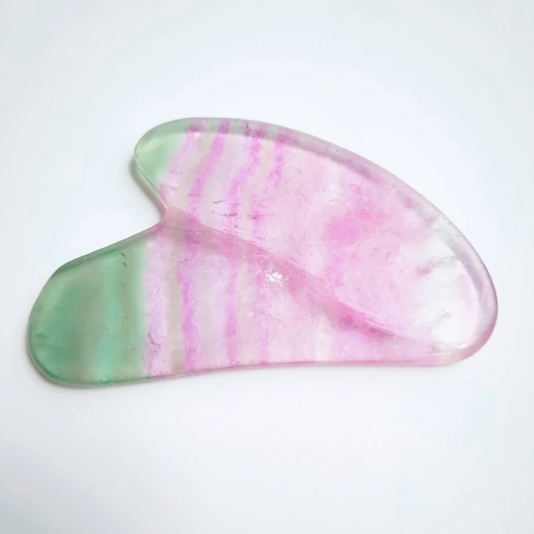 

2020 new heart shape jade gua sha stone fluorite guasha set