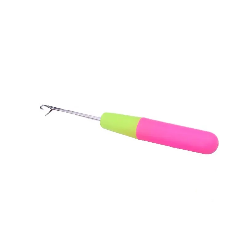 

Wholesale Plastic Handle Crochet Hook Wig Crochet Knitting Tool, Pink+fluorescent yellow