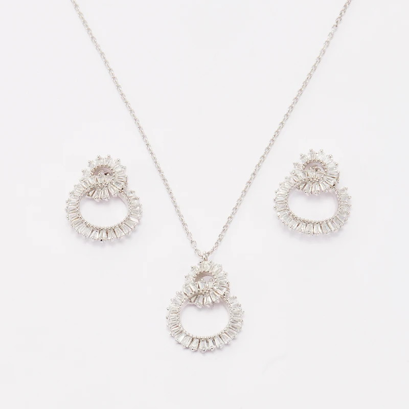 

Wedding Bridal AAA Cubic Zircon Rhodium Plating Infinity Love Symbol Jewelry Sets Wholesale