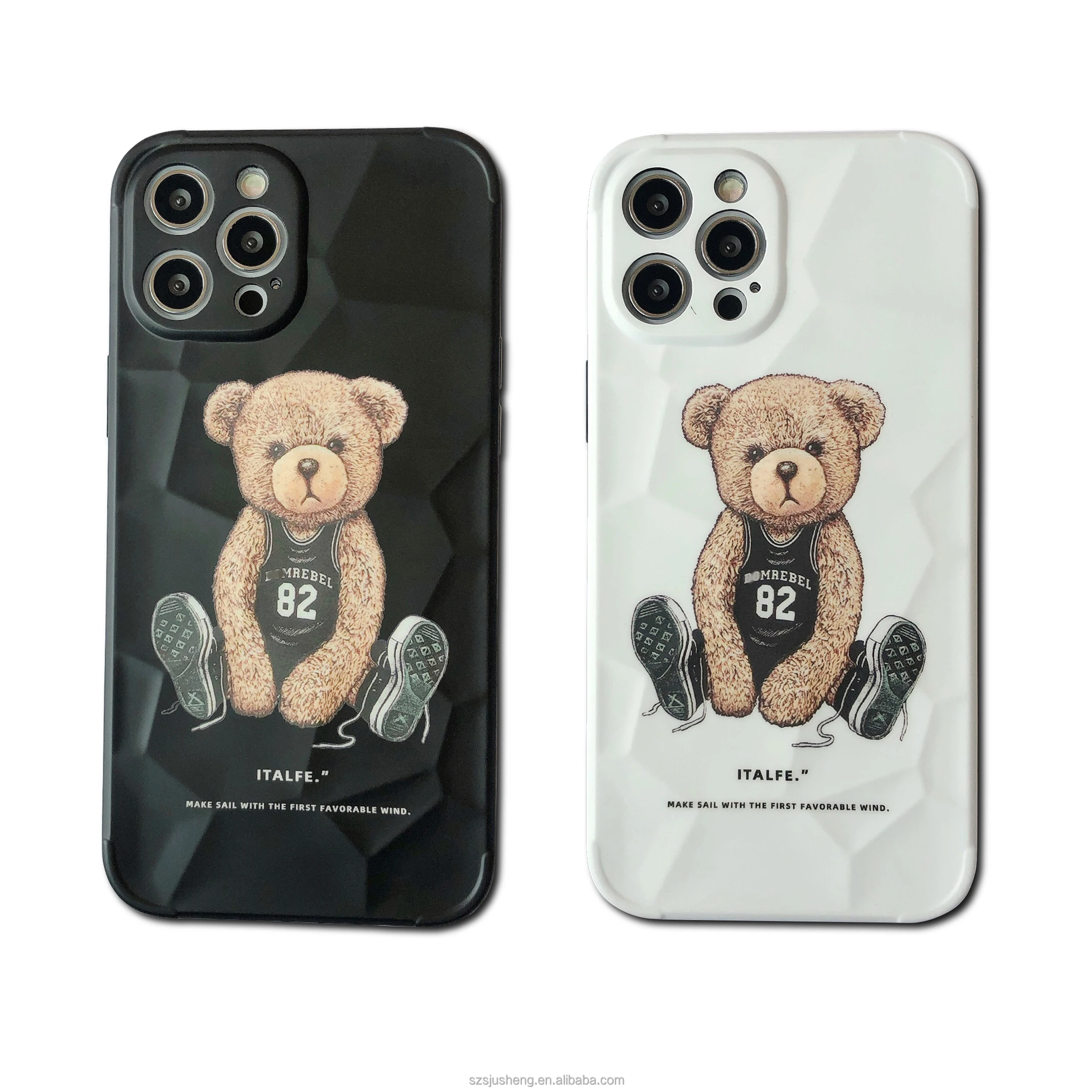 

Suitable for iPhoneXR high quality plush bear IMD mobile phone soft shell unisex fashion protective cover xsmax 12mini 7plus