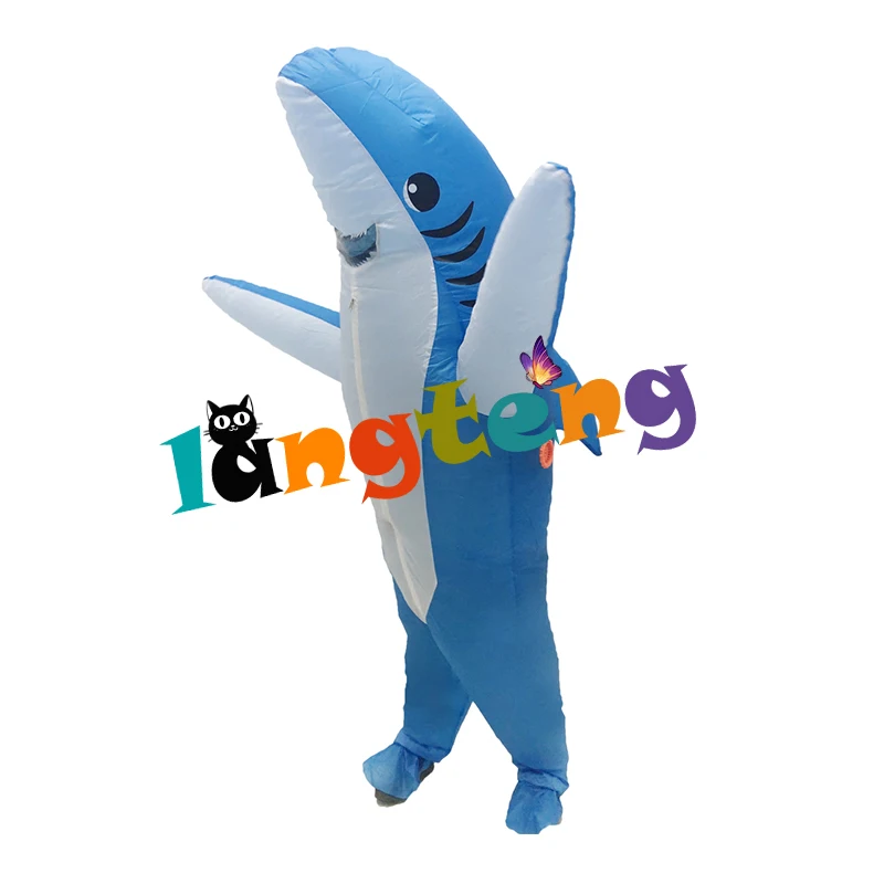 

IN1135 Adult Halloween Blow Fancy Up Dress Suit Blue Shark Party Inflatable Costume, Customized color