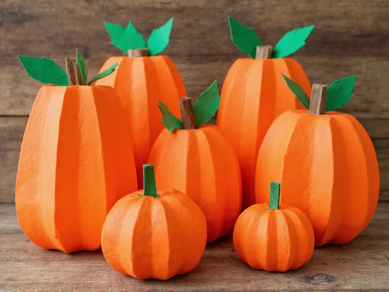 Craft pumpkin varieties displayed on wooden table