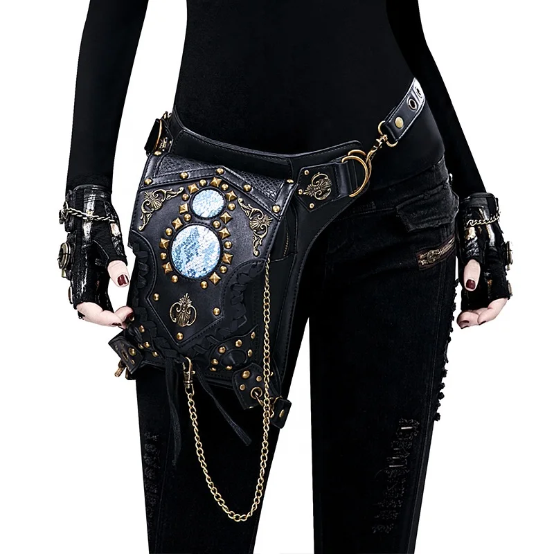 

Retro Bags Multifunction Chain Bike SteamPunk Bag waist leg bum bag