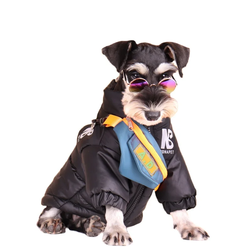 

2021 new fashion dog down padded jacket pet reflective autumn and winter warm coat tide brand casual clothing wholesale, 4 colors