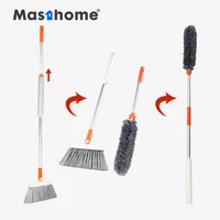 

Masthome 2 in 1 cleaning long handle soft plastic broom and duster Plastic Indoor & Outdoor sweep Angle Broom Cleaning