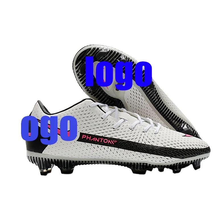 

high quality fashion football shoes soccer sport shoes for boys with spikes, White