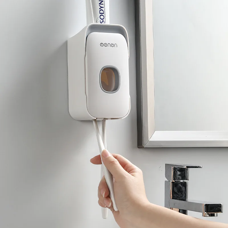 

New Arrival Bathroom Accessories Plastic Wall-mounted Automatic Toothpaste Squeezer Toothpaste Holder Dispenser