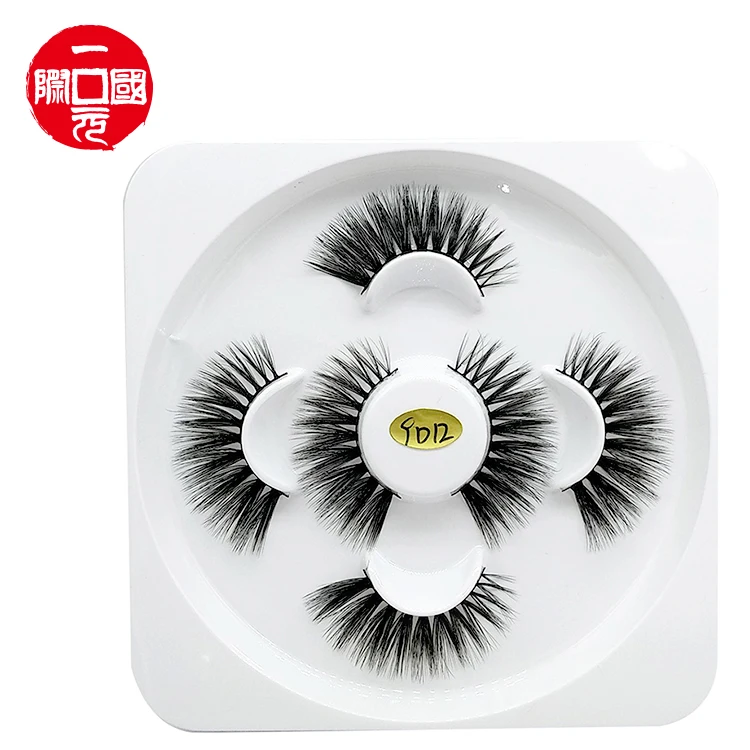 

New product 9D three-dimensional false eyelashes selling three pairs of handmade false eyelashes in Europe and America, Black color