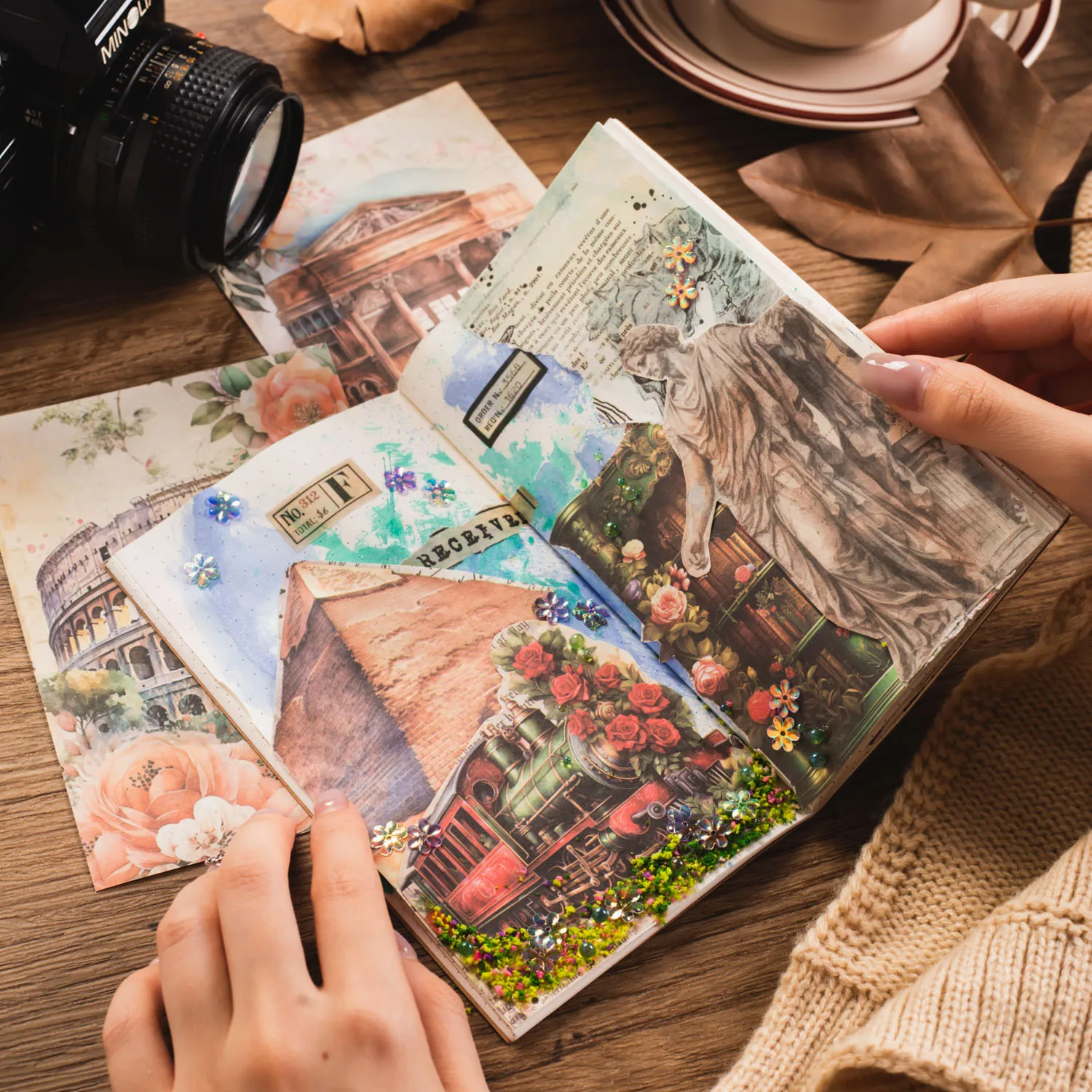 

30 Pieces/Pack Material Paper Studio Tour Series Vintage Travel Journal Material 6 Options