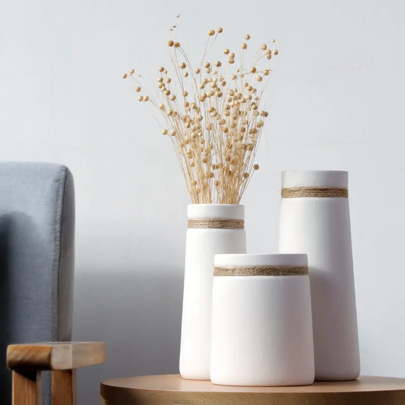 

New design porcelain Dried flower vase wholesale Custom modern luxury hotel ornaments ceramic vases for living room home decor