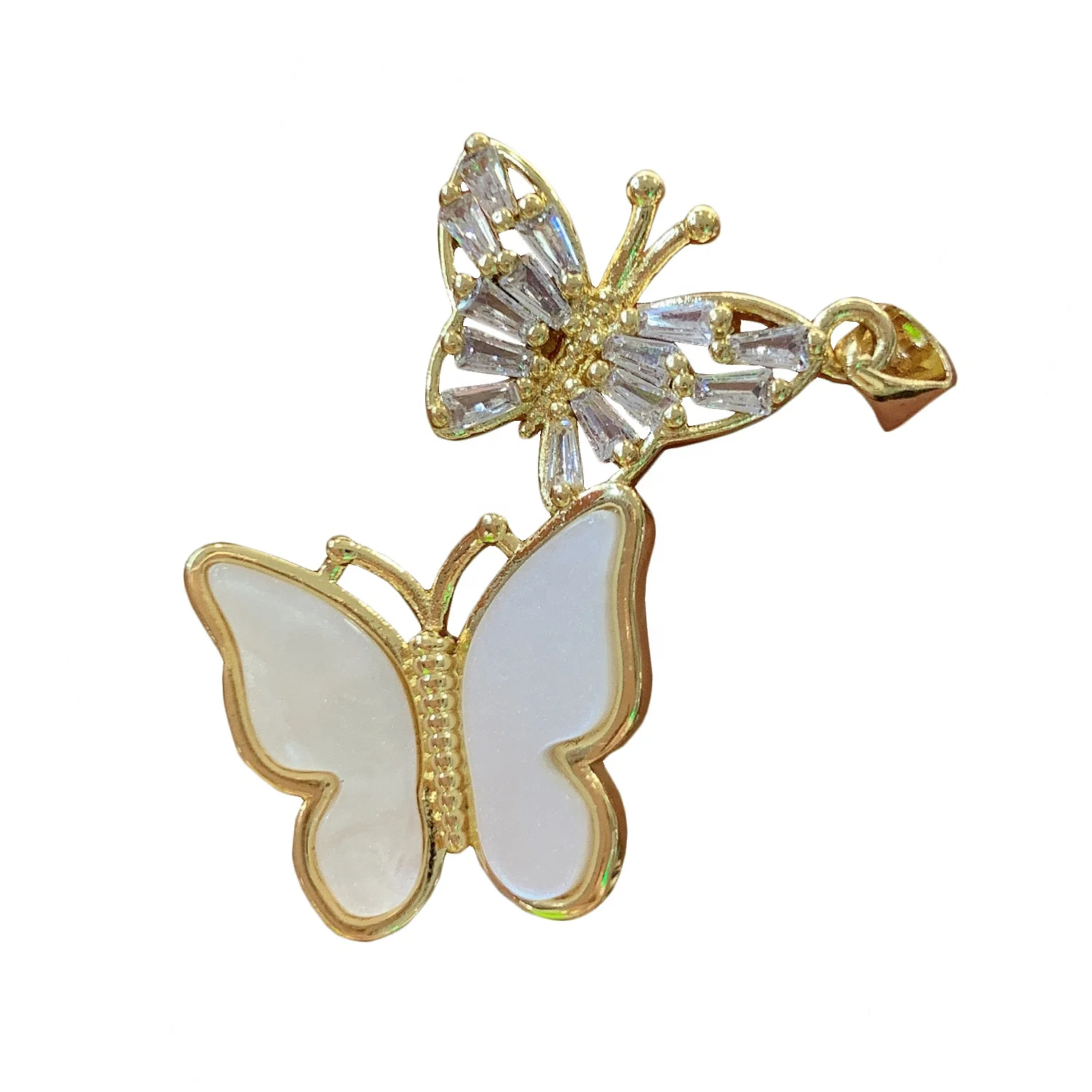 

Fashion Metal Gold Plated Glass Crystal Butterfly Pendant Charms Jewelry Making