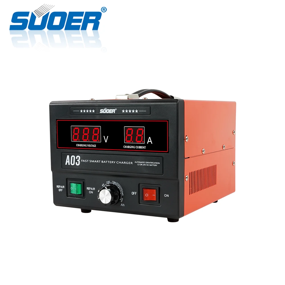 

Suoer 3-30A 12V 24V intelligent automatic car battery charger