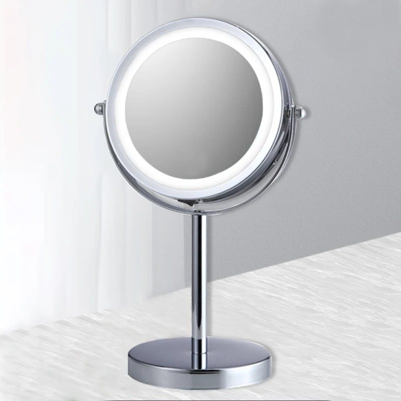 

Desktop Double Sided 1X3X Beauty Cosmetic Chrome Table vanity Makeup Led Mirror With Light