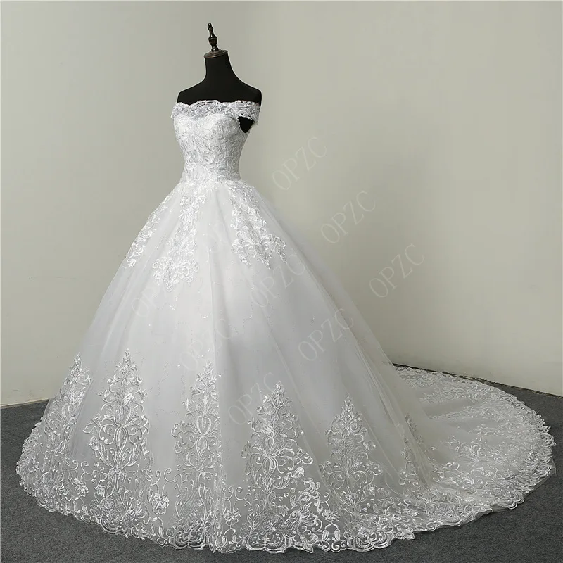 

Customize Making 2020 Luxury Lace Embroidery Wedding Dresses 100cm Long Train Sweetheart Elegant Plus size Bridal Gown, Ivory lace bridal wedding dress