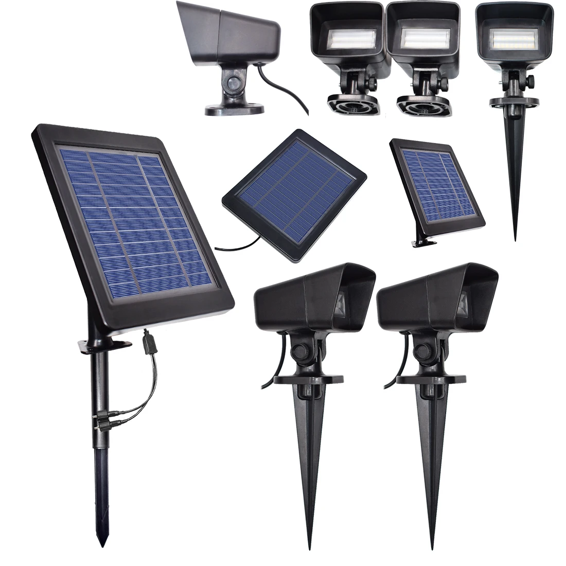 

Time Slow 2-in-1Garden Access with Pointy Stand Waterproof Solar Floodlight Outdoor Landscape Light Lamp Low Pressure Spotlight, Blue green warm color,cool