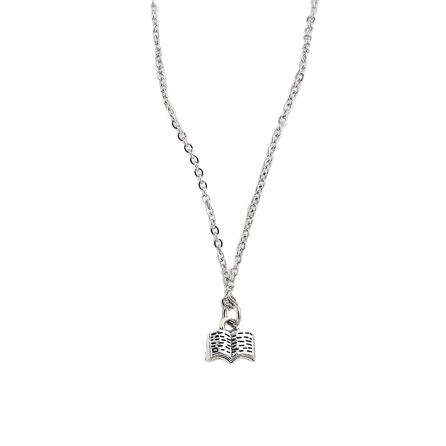 

Reading Jewelry Club Gift Libraria Bookworm Stainless Steel Book Pendant Necklace