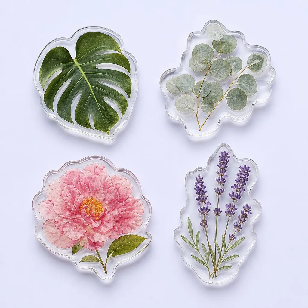Botanical Pressed Flora Style Acrylic Fridge Magnet