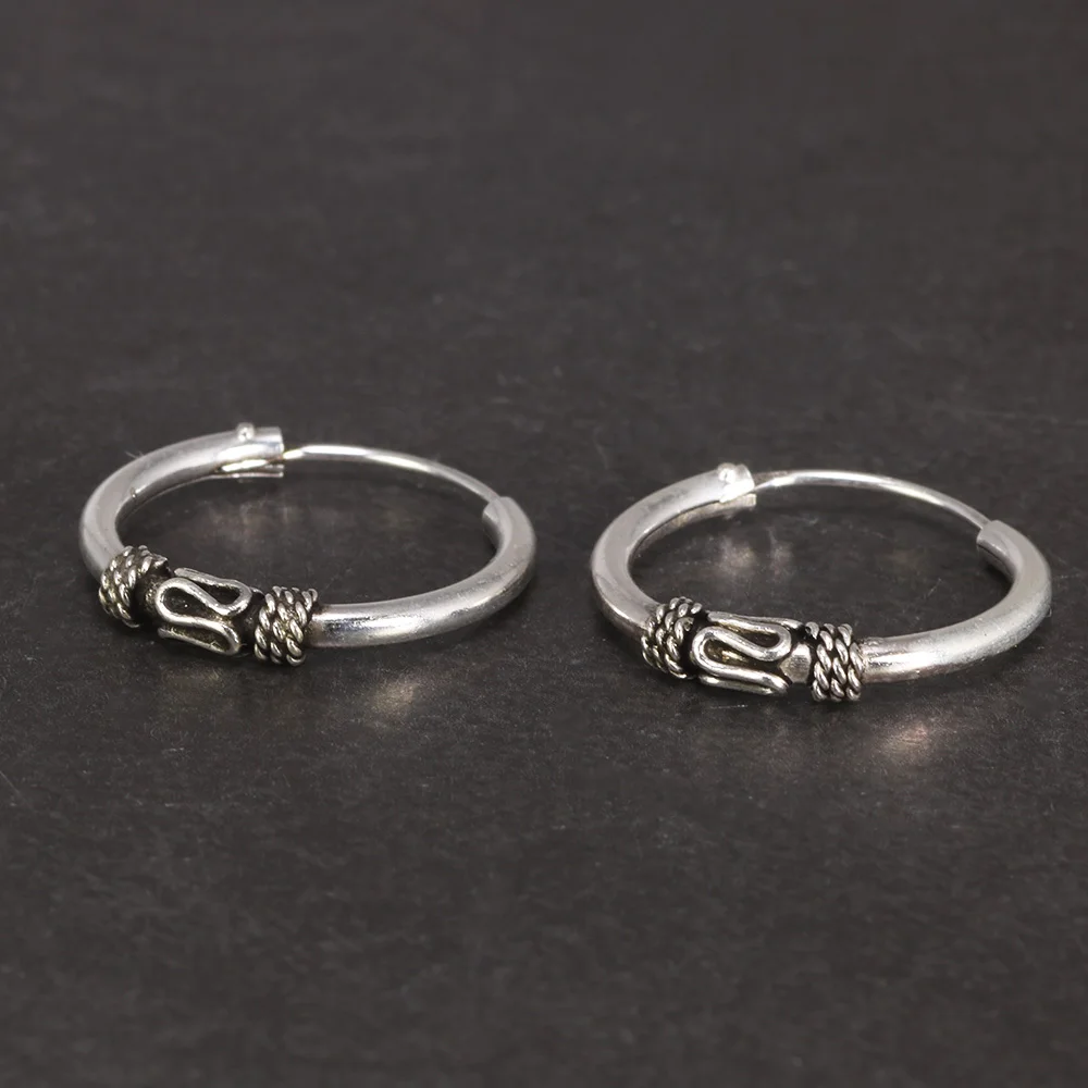 

22mm 925 Sterling Silver Fine Jewelry Circle Hoop Earrings For Men And Women