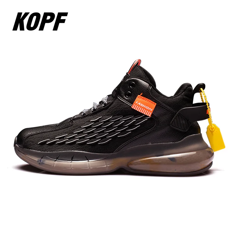 

2021 fashion high rebound black sport shoes casual walking sneakers man shoes, Black, white, orange