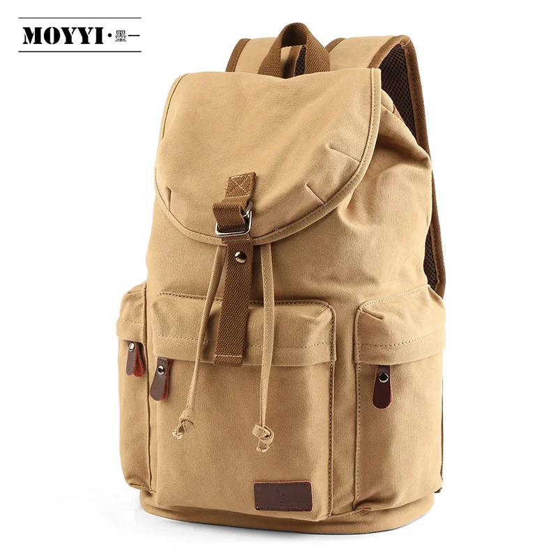 

Custom Rucksack men's sports backpack Daypack Outdoor laptop backpacks travel gym bag canvas backpack, Brown, black